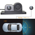 2 In 1 Camera with Parking Sensor Kit Autos Reversing Rearview Backup Parking Camera Black