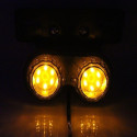 Retro LED Motorcycle Twin Dual Tail Turn Signal Brake Licence Plate Integrated Light White shell