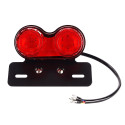 Retro LED Motorcycle Twin Dual Tail Turn Signal Brake Licence Plate Integrated Light White shell