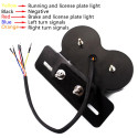 Retro LED Motorcycle Twin Dual Tail Turn Signal Brake Licence Plate Integrated Light White shell