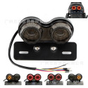 Retro LED Motorcycle Twin Dual Tail Turn Signal Brake Licence Plate Integrated Light White shell