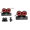 Retro LED Motorcycle Twin Dual Tail Turn Signal Brake Licence Plate Integrated Light White shell