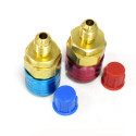 1Pair Freon R134A Auto Car Air Conditioning Refrigerant Brass Quick Coupler Connector Adapters Fluoridation Tool