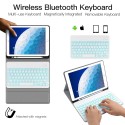 For iPad 10.2 Tablet Touch Keyboard Textured PU Leather Cover Wireless Bluetooth3.0 Connect Overall Protection Stand Function 