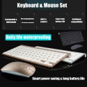 Mini Wireless Keyboard Mouse Set Waterproof 2.4G for Mac Apple PC Computer Gold