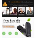 2.4GHz Air Mouse Remote Control with Wireless Keyboard Gyro Mouse IR Learing for Android TV Box Laptop PC Projector black