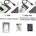 USB3.0 to SATA Adapter Cable UASP 2.5/3.5inch HDD SSD Hard Drive Converter for Windows Mac OS black