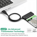 USB3.0 to SATA Adapter Cable UASP 2.5/3.5inch HDD SSD Hard Drive Converter for Windows Mac OS black