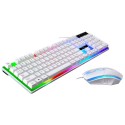 Colorful Backlit Standard Keyboard 104 keys USB Ergonomic Gaming Keyboards and Mouse Combos black