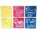 6Pcs Drawing Board Copy Board Diy Christmas Color Painting Toy for Kids H-15