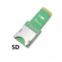 2 in 1 TF/SD to SD Card Extension Board SD TF Test Card Extension Board PCB green