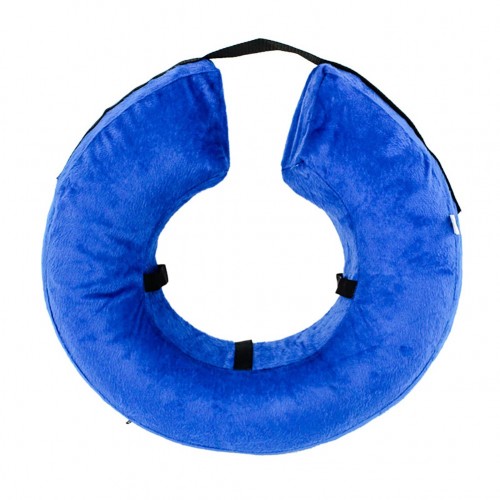 Portable Comfy Dog Cat Cloth Collar PVC Inflatable Pet Collar Anti-bite Anti-claw L: 40x40CM