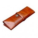Vintage Style Rollup Pencil Case, Pencil Bag, Pen Pocket - PU Leather
