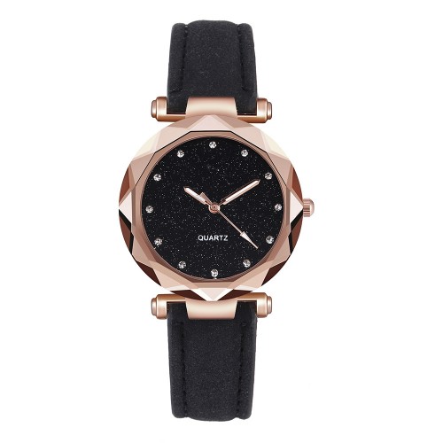 Wrist Watch Leather Ladies Clock Quart Watch