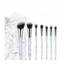 10 transparent crystal diamond handle cosmetic brush sets PVC packaging cosmetic tools White