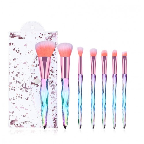 10 transparent crystal diamond handle cosmetic brush sets PVC packaging cosmetic tools Green