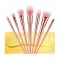 7 sets of diamond-shaped plating handle cosmetic brushes Gold