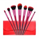 7 sets of diamond-shaped plating handle cosmetic brushes Rose